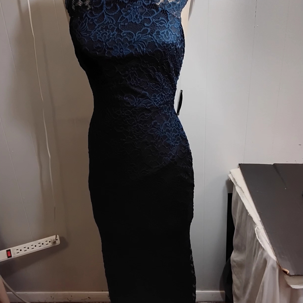 Windsor Strapless Navy Lace Dress